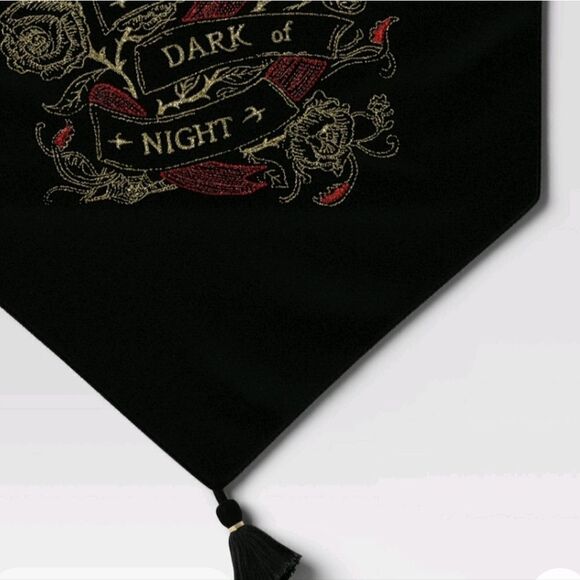 Target - 72"x14" Embroidered Velvet Table Runner Black - Threshold, New - Picture 3 of 6